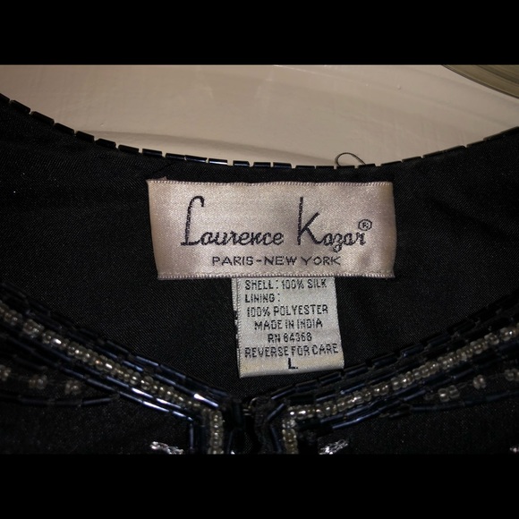 Vintage Laurence Kazar silk embroidered cardigan - Picture 2 of 5